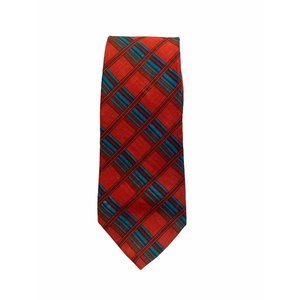 Men’s Tie Red/Green Striped Italian 100% Silk